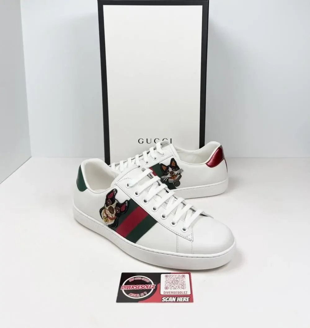 Size 7G/7.5US - Gucci Ace Leather Sneakers Year Of The Dog🐶 NEW/RETAIL $800!